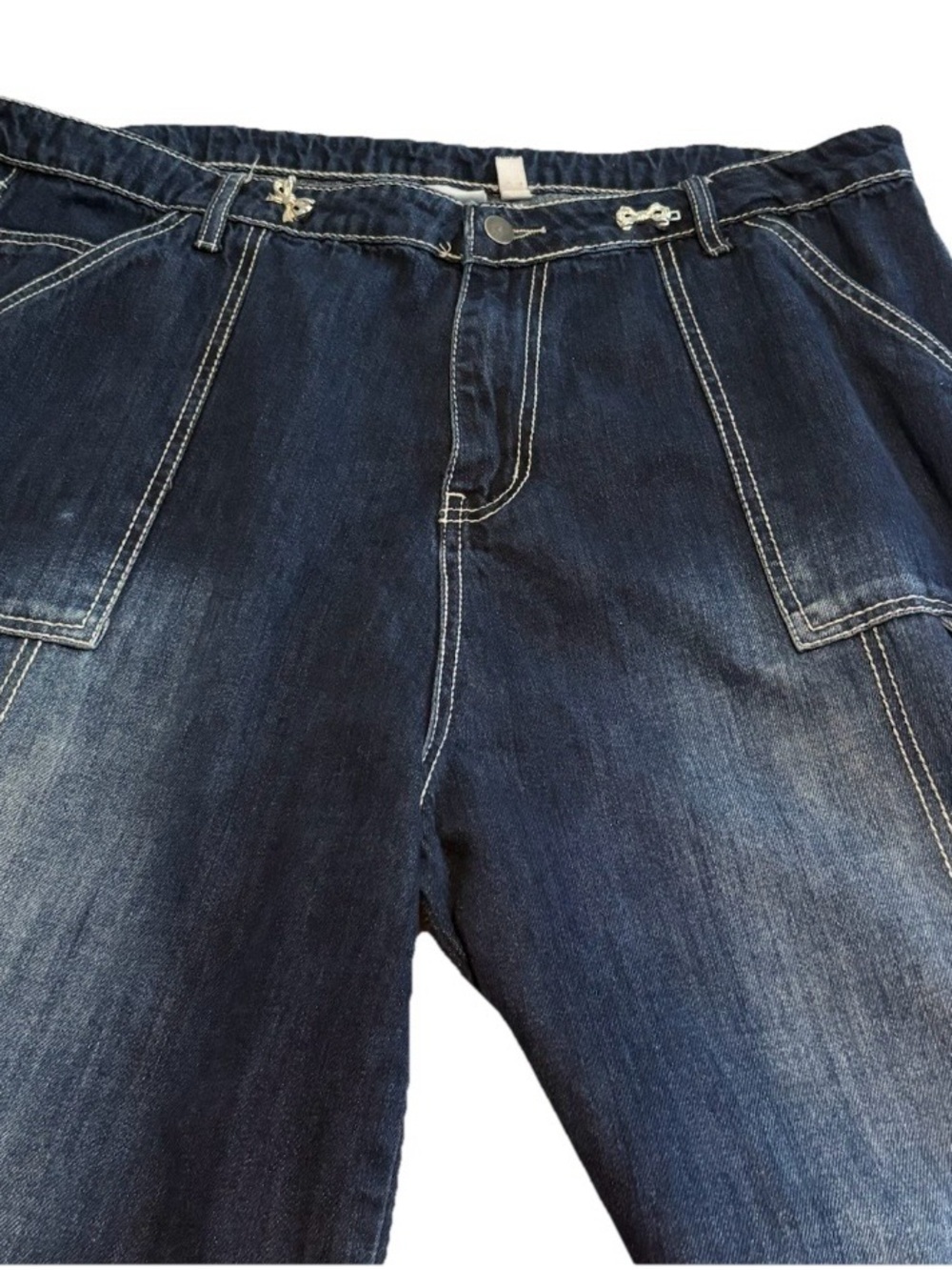 Daisy Street Dark Wash Wide Leg Carpenter Pants Size XL - Picture 5 of 10